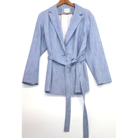 Nine West Womens Light Blue Belted Blazer Jacket XXL Light Academia Office Siren - Picture 1 of 11
